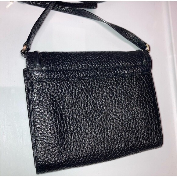 Kate Spade Black Pebbled Leather Everett Way Merrick Shoulder Bag Crossbody EUC - Picture 2 of 11